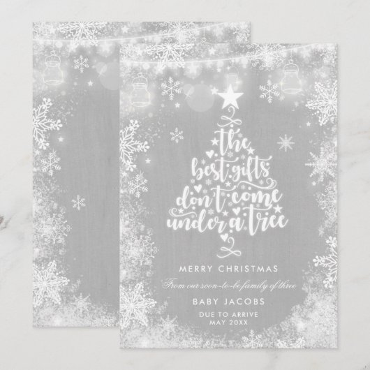 Zwangerschaps- en kerstkaartje Rustisch Lijst Feestdagenkaart (Voorkant / Achterkant)