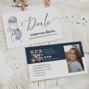 ZWANGERSCHAPS LIJN KUNST DOULA BEVALLING WORKER QR VISITEKAARTJE
