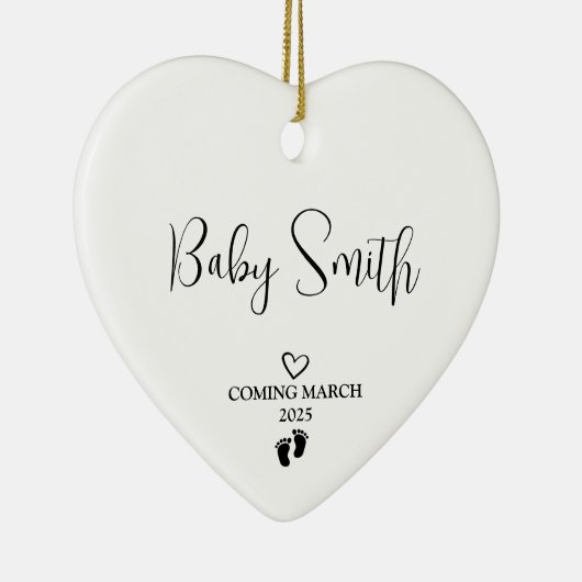 Zwangerschapsaankondiging 2025 keramisch ornament (Rechts)