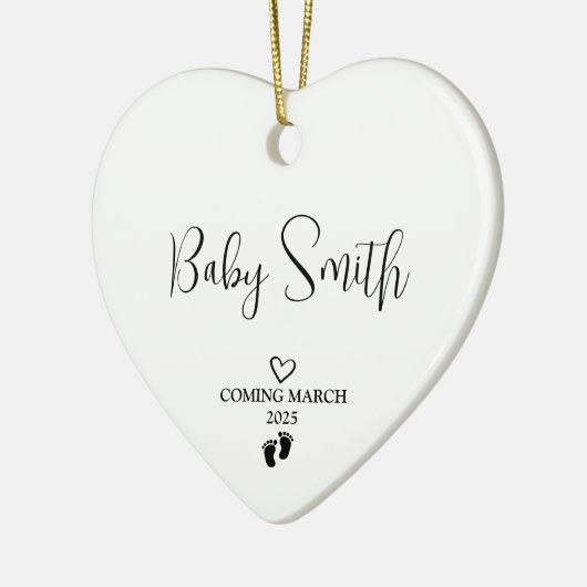 Zwangerschapsaankondiging 2025 keramisch ornament (Links)