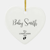 Zwangerschapsaankondiging 2025 keramisch ornament (Voorkant)