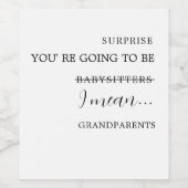 Zwangerschapsaankondiging aan grootouders Pasgebor Wijn Etiket (Enkel label)