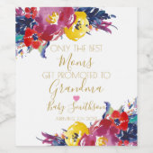 Zwangerschapsaankondiging alleen de beste mama's k wijn etiket (Enkel label)