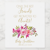 Zwangerschapsaankondiging alleen de beste vrienden wijn etiket (Enkel label)