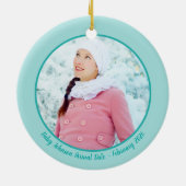 Zwangerschapsaankondiging Baby  foto Keramisch Ornament (Achterkant)
