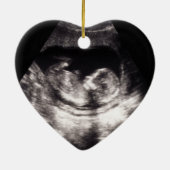 Zwangerschapsaankondiging Baby Foto Roze Cessna Xm Keramisch Ornament (Achterkant)