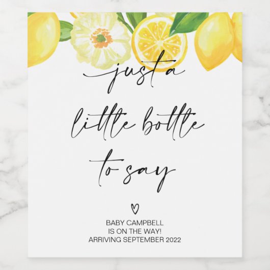 Zwangerschapsaankondiging Baby Onthullen Moeder om Wijn Etiket (Enkel label)