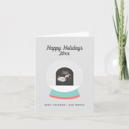 Zwangerschapsaankondiging Baby Sonogram Holiday Ka Feestdagen Kaart (Voorkant)