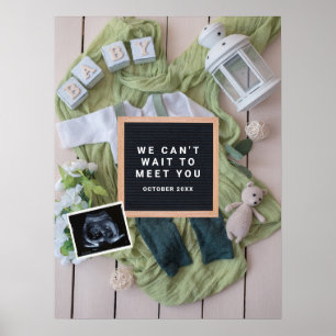 Zwangerschapsaankondiging Baby Verwelkomingskaart, Poster