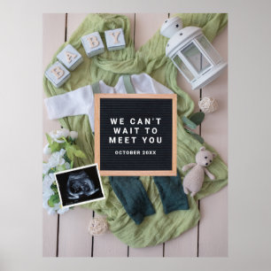 Zwangerschapsaankondiging Baby Verwelkomingskaart, Poster