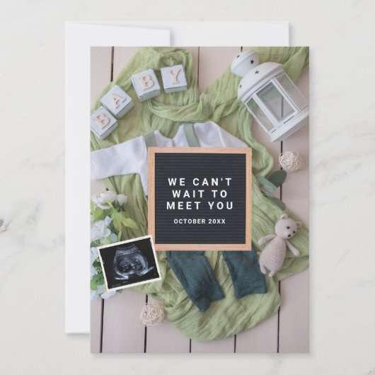 Zwangerschapsaankondiging Baby Welkomstkaart, Gesl (Voorkant)