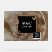 Zwangerschapsaankondiging Baby Welkomstkaart, Gesl Acryl Bord (Voorkant)