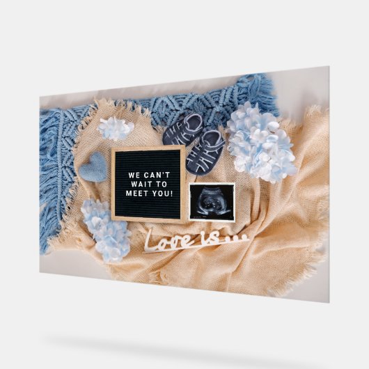 Zwangerschapsaankondiging Baby Welkomstkaart, Gesl Acryl Bord (Hoek)