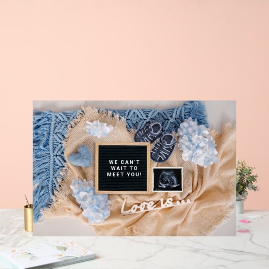 Zwangerschapsaankondiging Baby Welkomstkaart, Gesl Acryl Bord (Huwelijk)