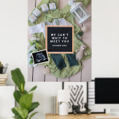 Zwangerschapsaankondiging Baby Welkomstkaart, Gesl Poster (Thuiskantoor)