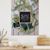 Zwangerschapsaankondiging Baby Welkomstkaart, Gesl Poster (Keuken)