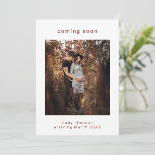 Zwangerschapsaankondiging binnenkort vakantie Kaar Feestdagenkaart (Staand voorkant)