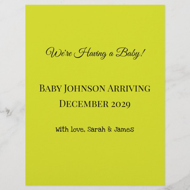 Zwangerschapsaankondiging! Briefhoofd (Voorkant)