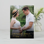 Zwangerschapsaankondiging Classy Gold folie overla Feestdagenkaart (Staand Voorkant)