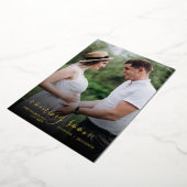 Zwangerschapsaankondiging Classy Gold folie overla Feestdagenkaart (Gedraaid)