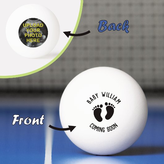 Zwangerschapsaankondiging Echografie Baby Foto Pingpongbal