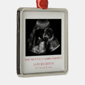 Zwangerschapsaankondiging echografie foto Kerstmis Metalen Ornament (Rechts)