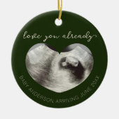 Zwangerschapsaankondiging echografie Keepsake Hear Keramisch Ornament (Voorkant)