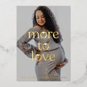 Zwangerschapsaankondiging Foto Goud Folie Folie Uitnodiging (Voorkant)