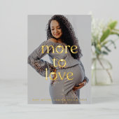 Zwangerschapsaankondiging Foto Goud Folie Uitnodiging (Staand Voorkant)