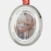 Zwangerschapsaankondiging Fotoherinnering Metalen Ornament (Links)