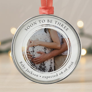 Zwangerschapsaankondiging Fotoherinnering Metalen Ornament
