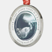 Zwangerschapsaankondiging Fotoherinnering Metalen Ornament (Links)
