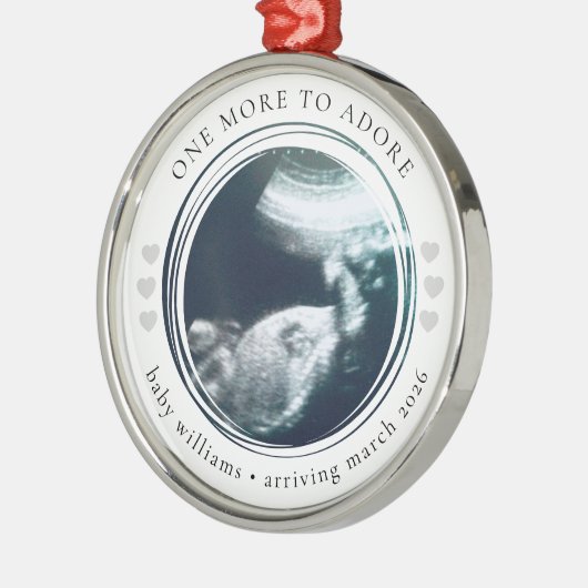Zwangerschapsaankondiging Fotoherinnering Metalen Ornament (Links)