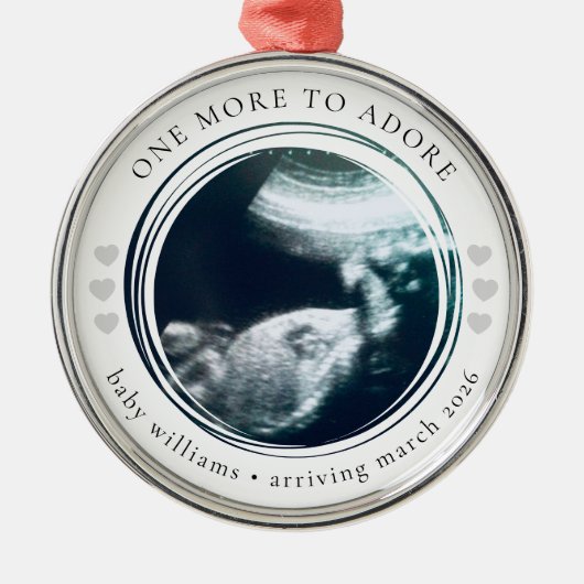 Zwangerschapsaankondiging Fotoherinnering Metalen Ornament (Voorkant)