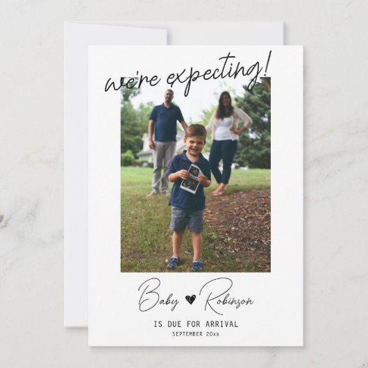 Zwangerschapsaankondiging Fotokaart Sjabloon (Voorkant)