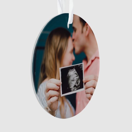 Zwangerschapsaankondiging Gepersonaliseerde Kerstm Ornament (voorkant)