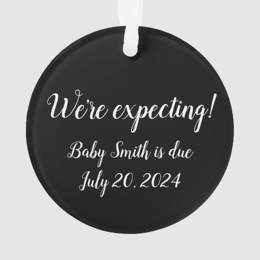 Zwangerschapsaankondiging Gepersonaliseerde Kerstm Ornament (achterkant)