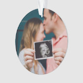 Zwangerschapsaankondiging Gepersonaliseerde Kerstm Ornament (voorkant)