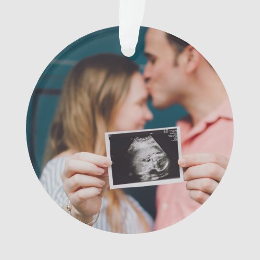 Zwangerschapsaankondiging Gepersonaliseerde Kerstm Ornament (voorkant)