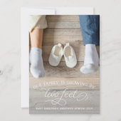 Zwangerschapsaankondiging 'Groeien met twee voetje Aankondiging (Voorkant)