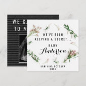 Zwangerschapsaankondiging - Groene tinten Bedankkaart (Voorkant / Achterkant)