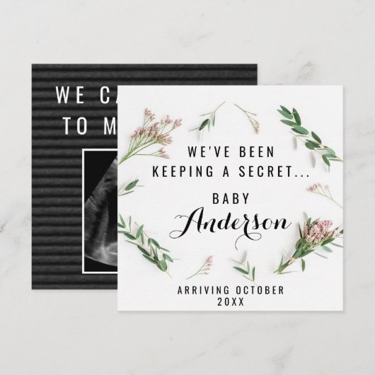 Zwangerschapsaankondiging - Groene tinten Bedankkaart (Voorkant / Achterkant)