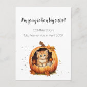 Zwangerschapsaankondiging Halloween Big Sister Briefkaart (Voorkant)