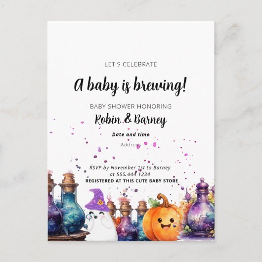 Zwangerschapsaankondiging Halloween Briefkaart (Voorkant)