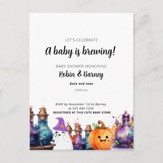 Zwangerschapsaankondiging Halloween Briefkaart (Voorkant)