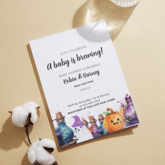 Zwangerschapsaankondiging Halloween Briefkaart