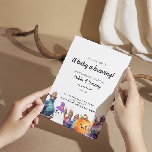 Zwangerschapsaankondiging Halloween Briefkaart