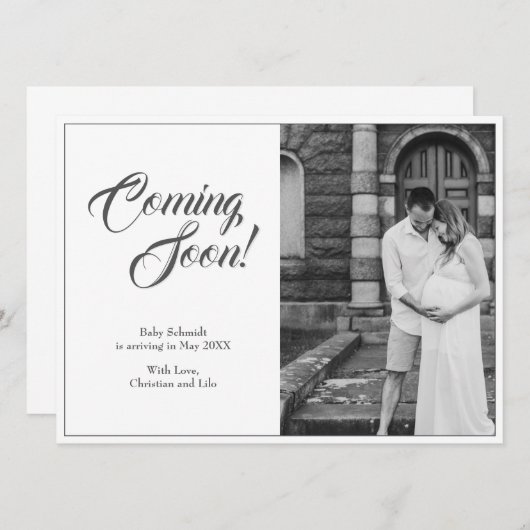 Zwangerschapsaankondiging in klassieke stijl (Voorkant / Achterkant)
