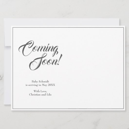 Zwangerschapsaankondiging in klassieke stijl (Voorkant)