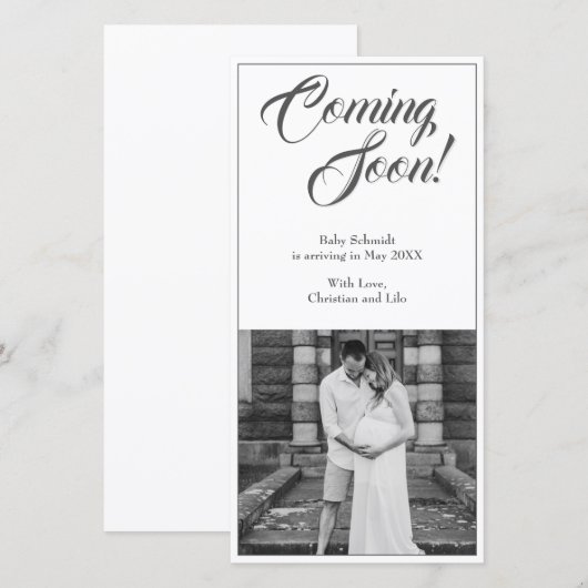 Zwangerschapsaankondiging in klassieke stijl (Voorkant / Achterkant)